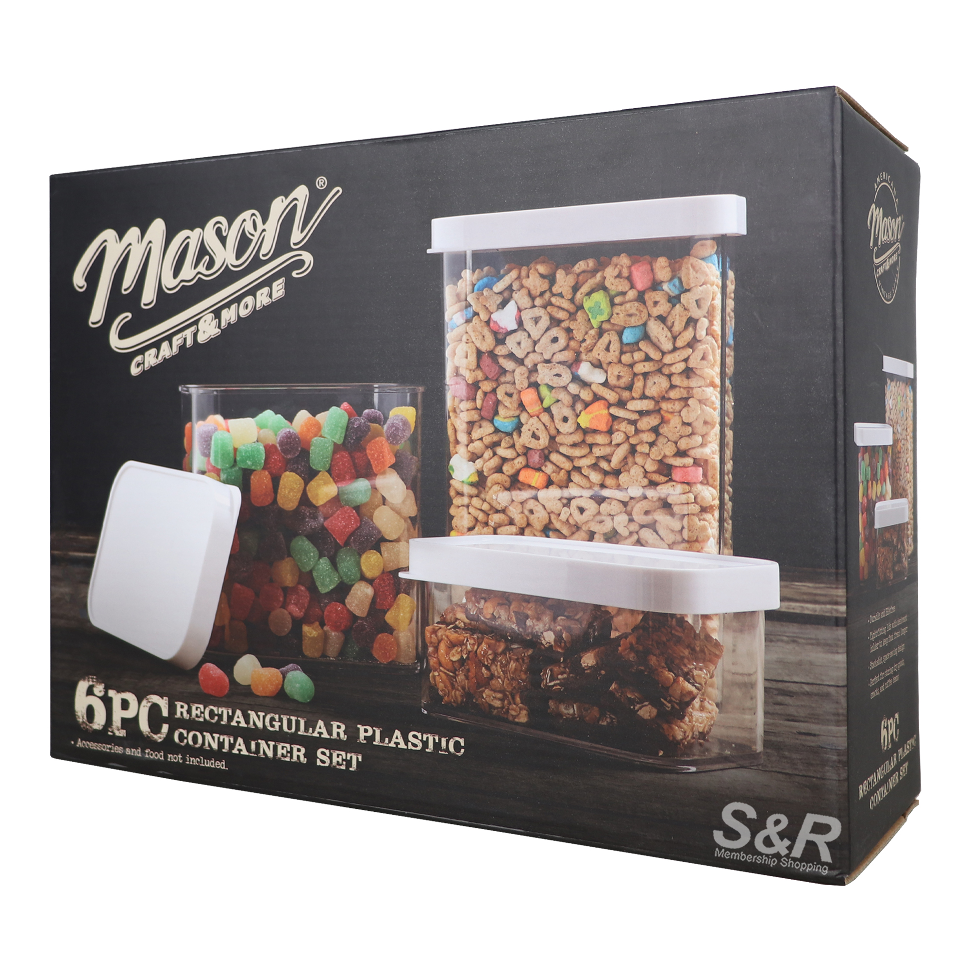 Mason Craft & More Rectangular Plastic Container Set